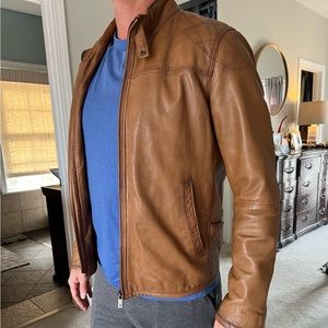 Massimo Dutti men’s leather jacket